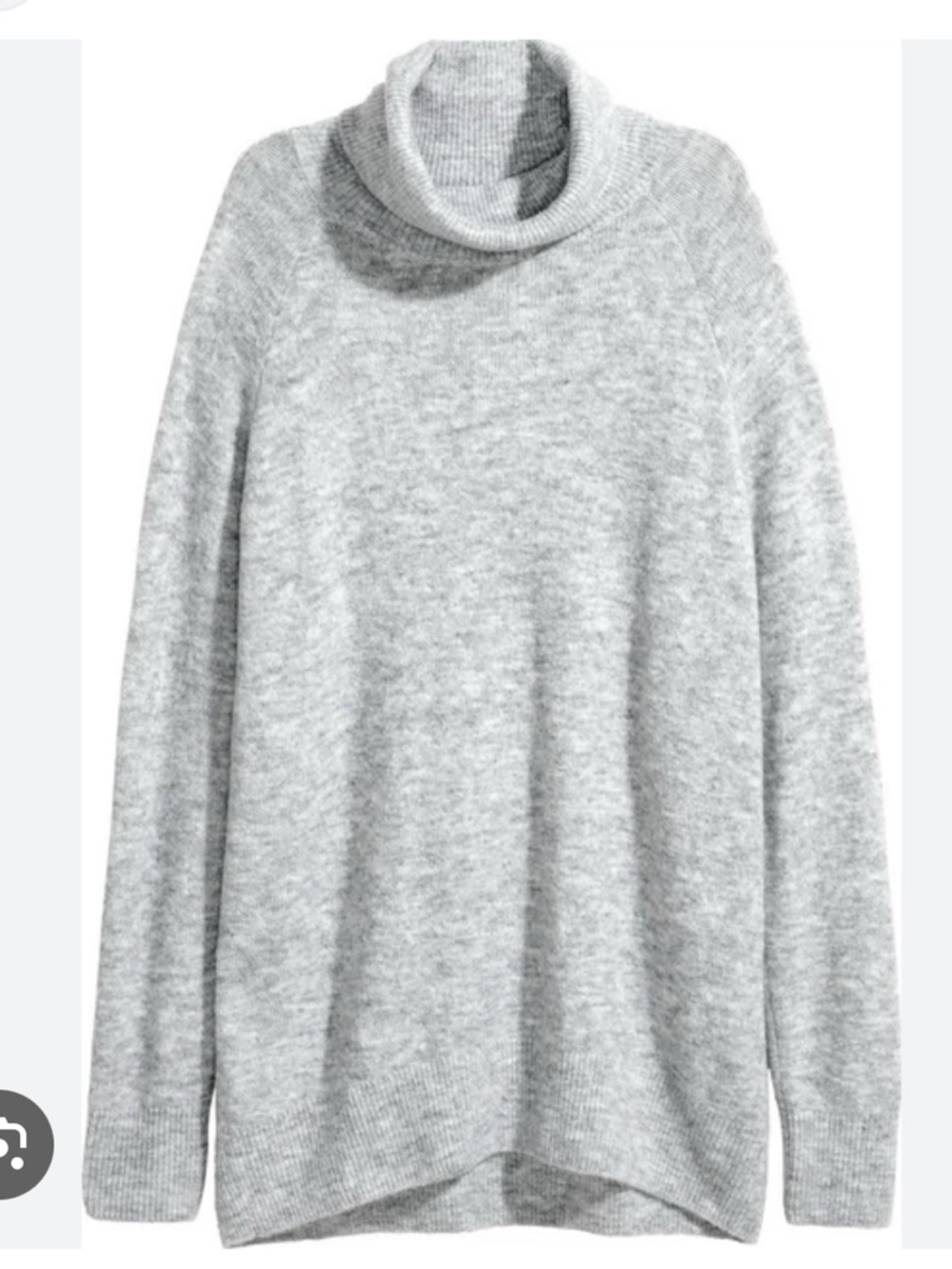 H&M Slouchy Oversized Turtleneck Sweater Grey